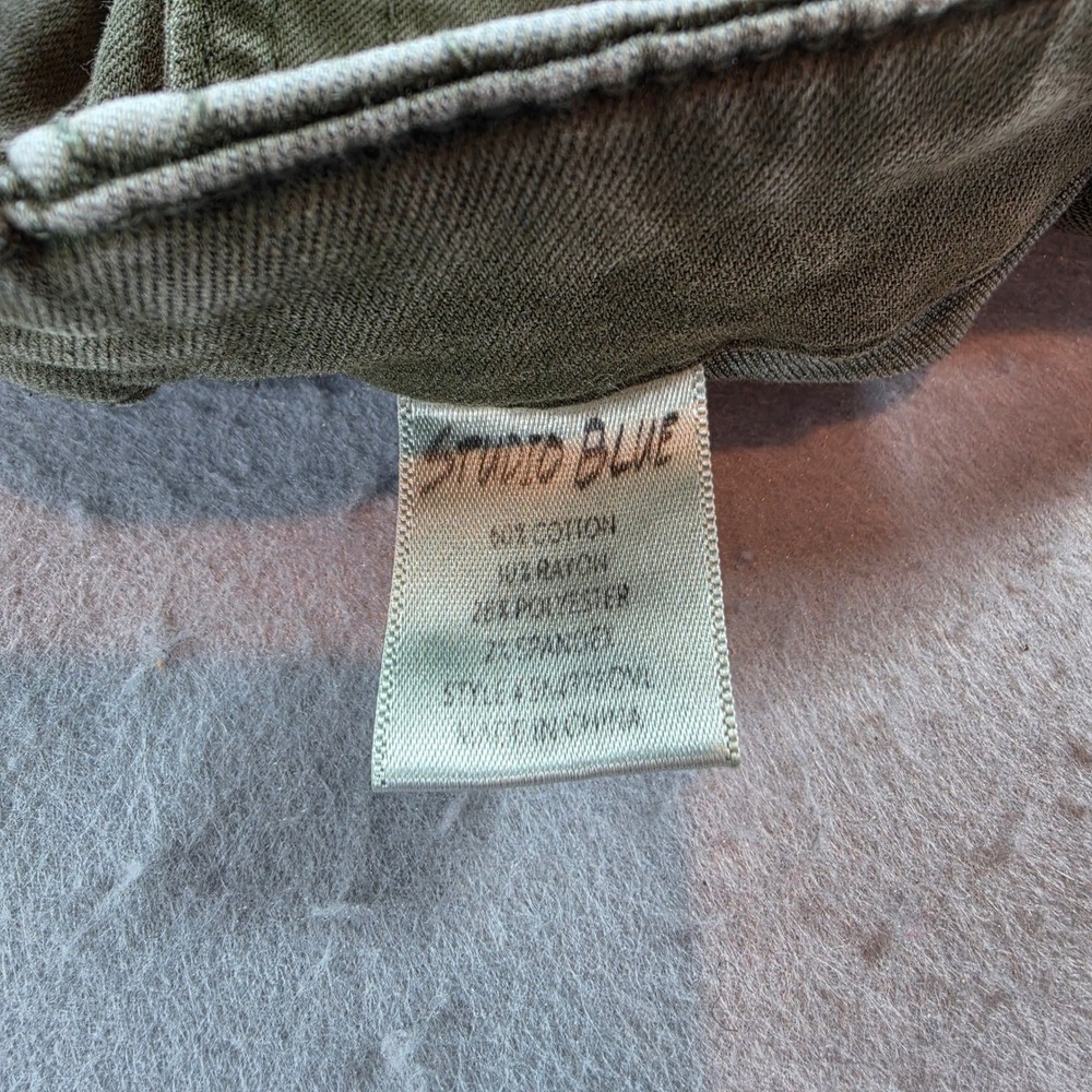 Studio Blue Olive Green Utility Cargo Pants Women Size 31 Tapered Leg High Rise - Picture 9 of 9
